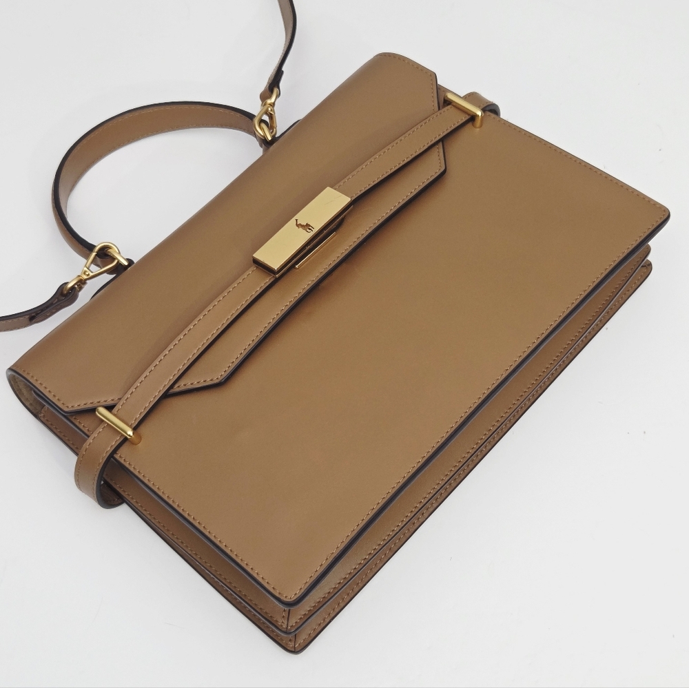 RALPH LAUREN POLO ID LEATHER SATCHEL BAG - Picture 13 of 16